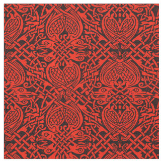 Celtic Bird Weave in Red Fabric