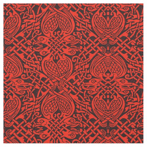 Celtic Bird Weave in Red Fabric