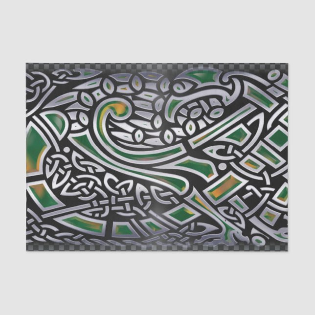Celtic Birds 3D Foil Tissue Paper (Front)