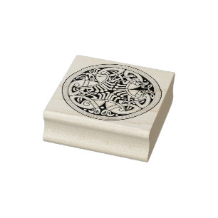 celtic birds art stamp