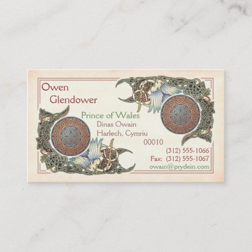 Customizable Celtic Birds Design Business Cards