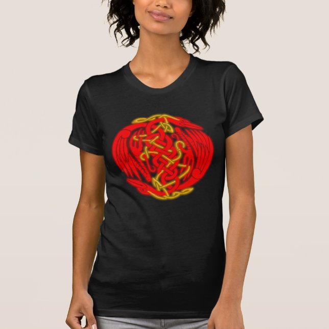 Celtic Birds (fire version) T-Shirt (Front)