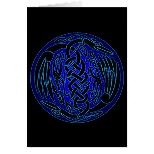 Celtic Birds of Peace (blue version) Cards (Front)
