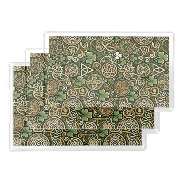 Celtic Bloom Acrylic Tray (Set)