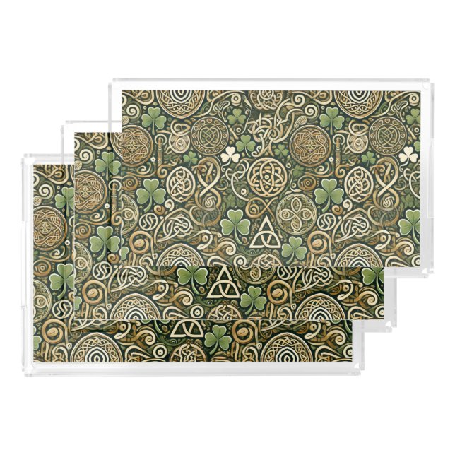 Celtic Bloom Acrylic Tray (Set)
