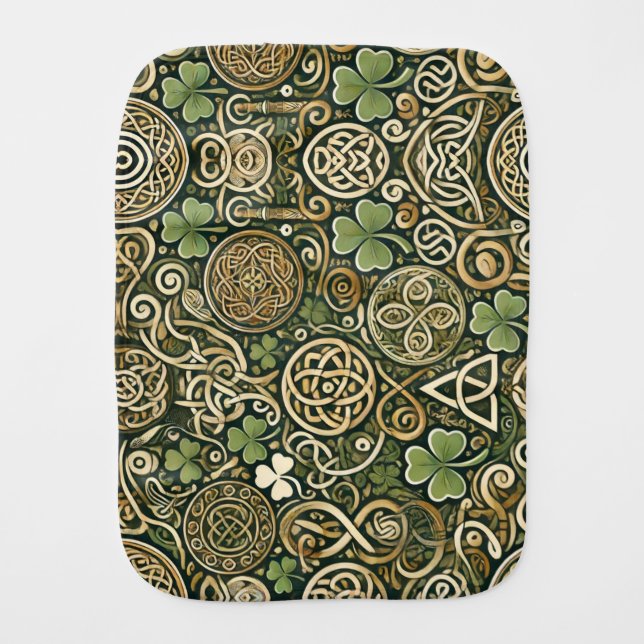 Celtic Bloom Baby Burp Cloth (Front)