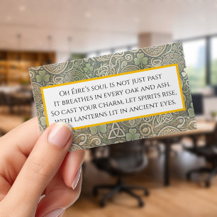 Celtic Bloom Clear Business Cards