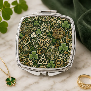 Celtic Bloom Compact Mirror