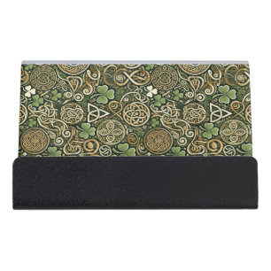 Celtic Bloom Desk Business Card Holder