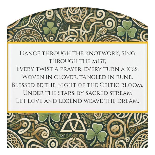 Celtic Bloom Door Sign (Contour Front)