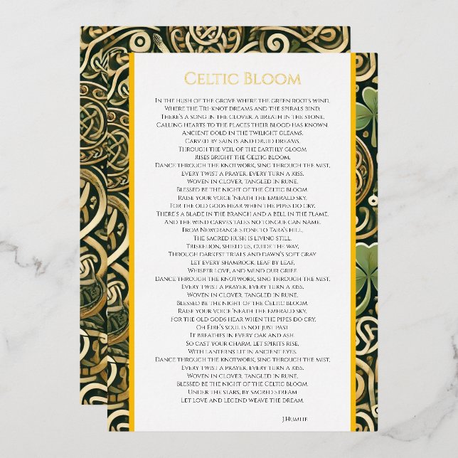 Celtic Bloom Foil Invitation (Front/Back)