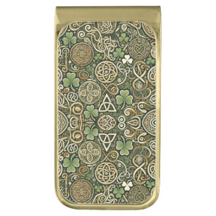 Celtic Bloom Gold Finish Money Clip