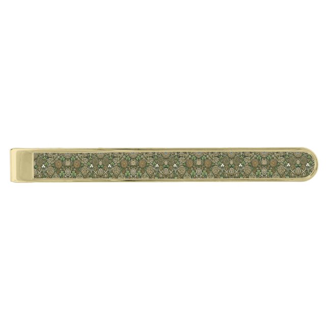 Celtic Bloom Gold Finish Tie Bar (Front)