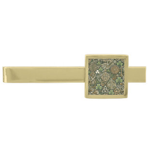 Celtic Bloom Gold Finish Tie Bar