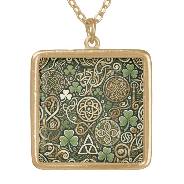 Celtic Bloom Gold Plated Necklace (Front)