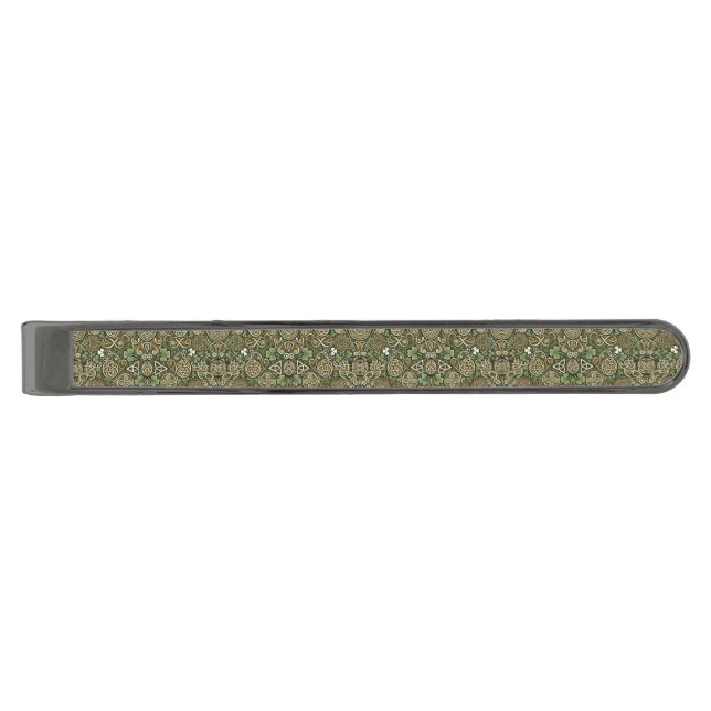 Celtic Bloom Gunmetal Finish Tie Bar (Front)
