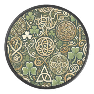 Celtic Bloom Hockey Puck