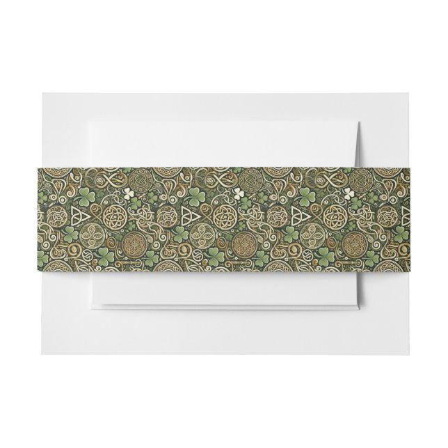 Celtic Bloom Invitation Belly Band (Front Example)
