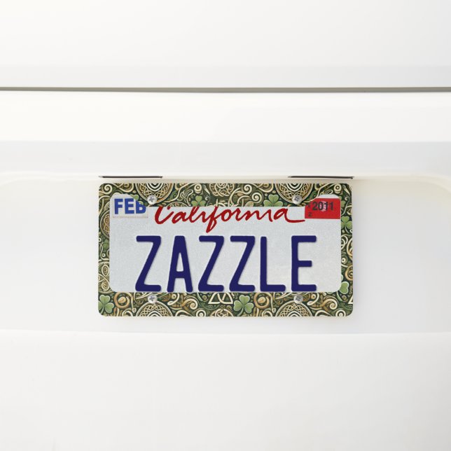 Celtic Bloom License Plate Frame (On Car)