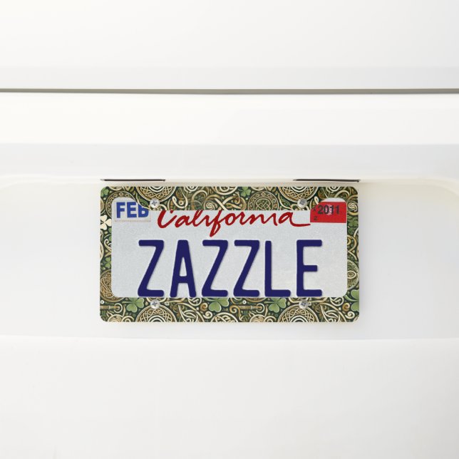 Celtic Bloom License Plate Frame (On Car)
