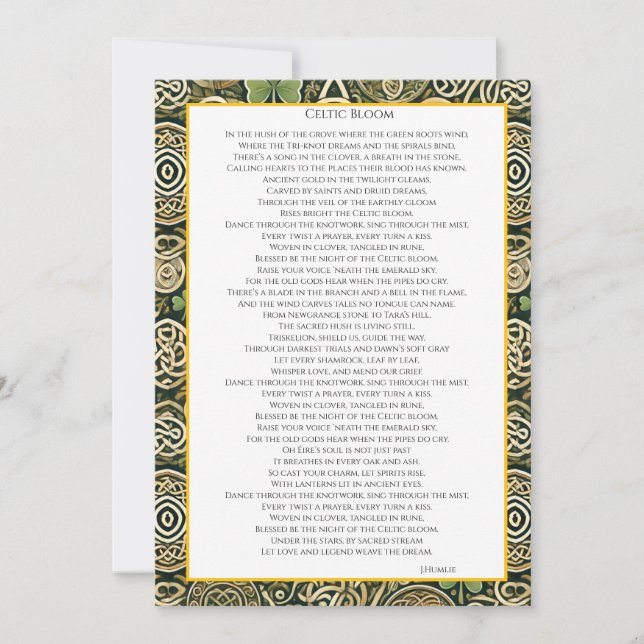 Celtic Bloom Note Card (Front)