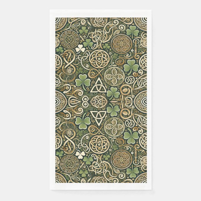 Celtic Bloom Paper Guest Towels (Front)