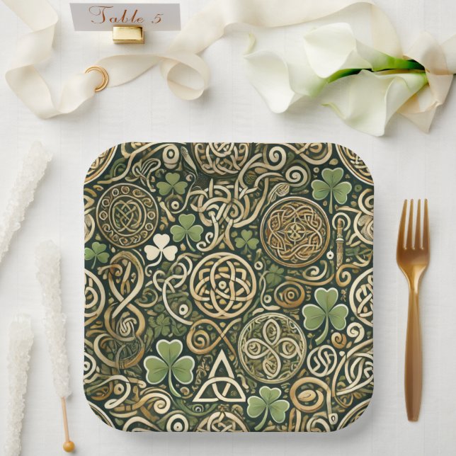 Celtic Bloom Paper Plates (Wedding)