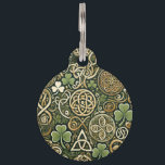 Celtic Bloom Pet ID Tag<br><div class="desc">Celtic Bloom feels like spring awakening in an ancient land where folklore still breathes. The intertwining Celtic knots suggest music that loops, weaves, and circles back on itself like a living tapestry of melody. Bright green tones evoke lively fiddle dances and warm sunlight filtering through mossy forests, while the golden...</div>