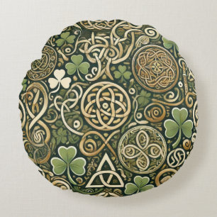 Celtic Bloom Round Pillow