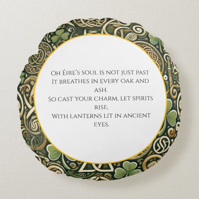 Celtic Bloom Round Pillow (Front)
