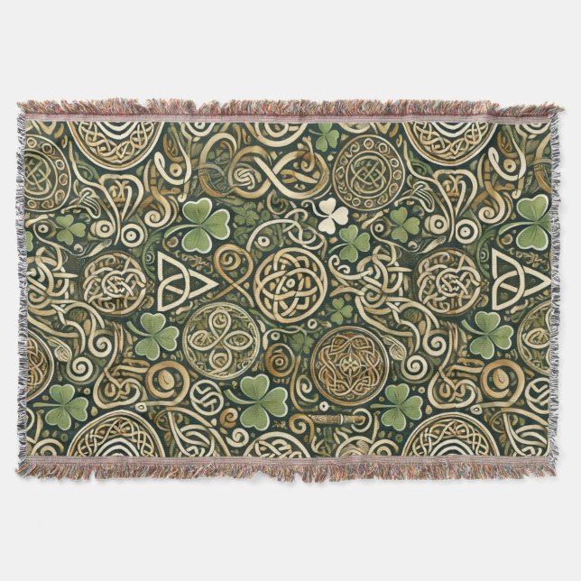 Celtic Bloom Throw Blanket (Front)