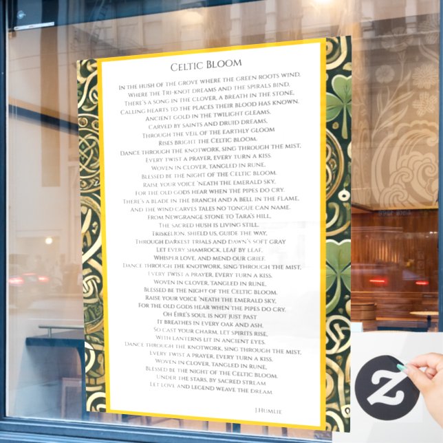 Celtic Bloom Window Cling (Cafe Window)