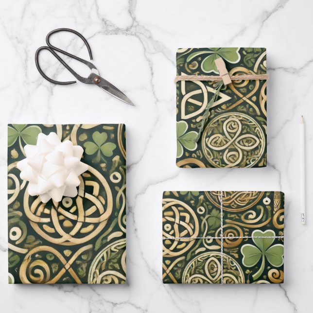 Celtic Bloom Wrapping Paper Sheets (Front)