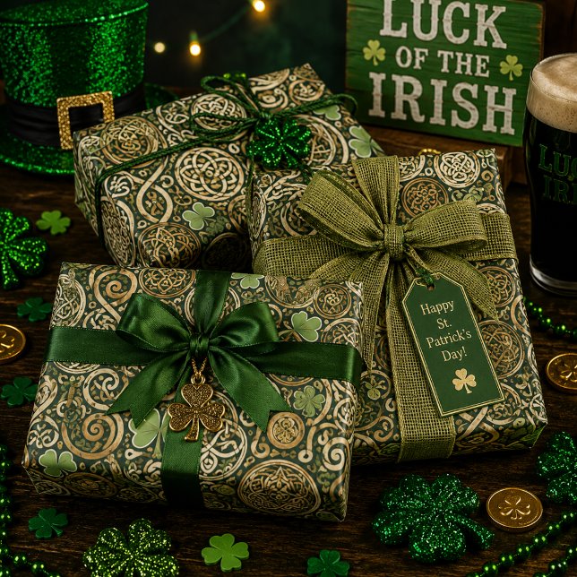 Celtic Bloom Wrapping Paper Sheets (Creator Uploaded)