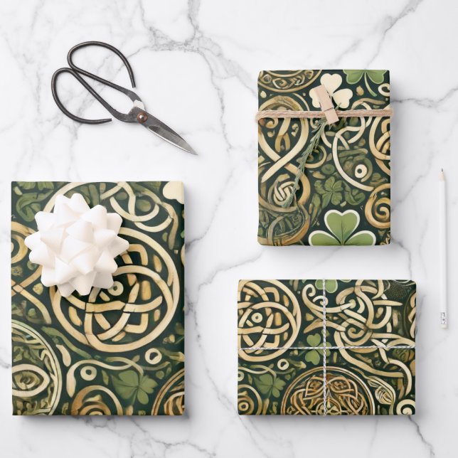 Celtic Bloom Wrapping Paper Sheets (Front)
