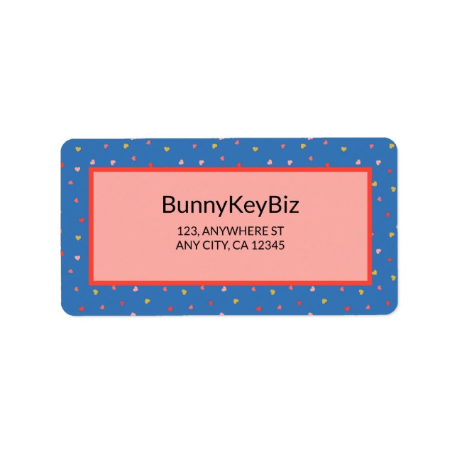 Celtic Blue Mini Hearts Business Company Address Label (Front)