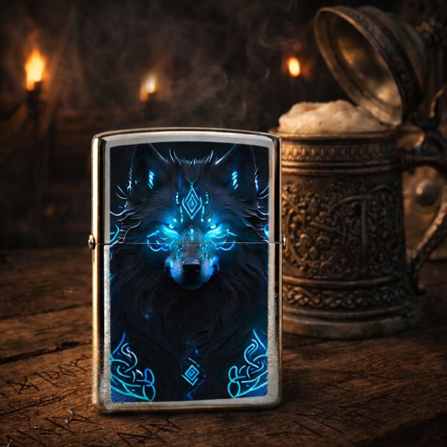 Celtic Blue Wolf Zippo Lighter (Creator Uploaded)