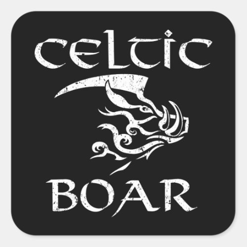 Celtic Boar Tribal Irish illustration Square Sticker