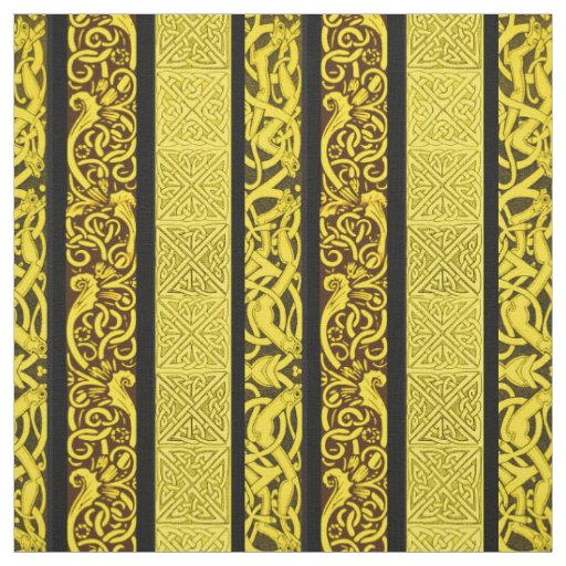 Celtic Borders in Gold Fabric