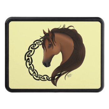Celtic Brown Horse Yellow Hitch Cover by tigressdragon at Zazzle
