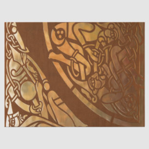 Celtic Brown Suade Tribal Art Tissue Paper