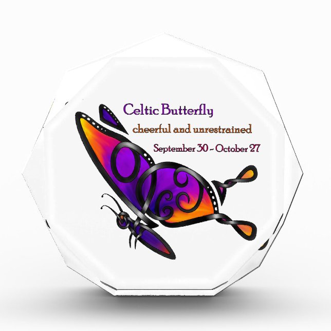 Celtic Butterfly Acrylic Award (Front)