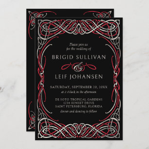 Celtic Calligraphy Wedding Invitation