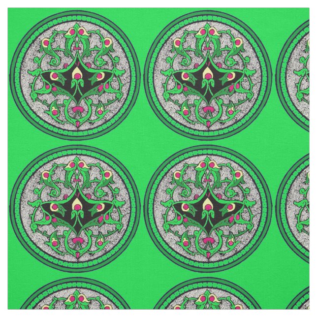 Celtic cartouche fabric (Swatch)
