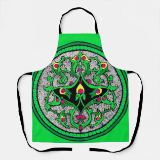 Celtic cartouche print apron