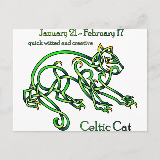 Celtic Cat Postcard (Front)