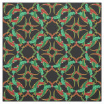 Celtic Christmas Holly Wreath Pattern Fabric