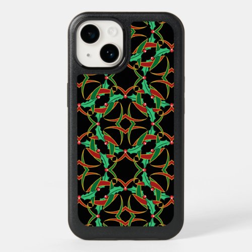 Celtic Christmas Holly Wreath Pattern OtterBox iPhone 14 Case