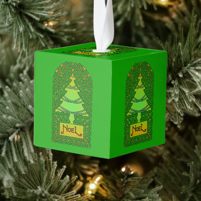Celtic Christmas Tree  Cube Ornament (Tree)