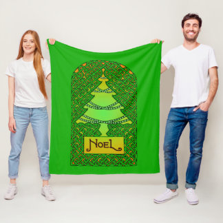 Celtic Christmas Tree Fleece Blanket